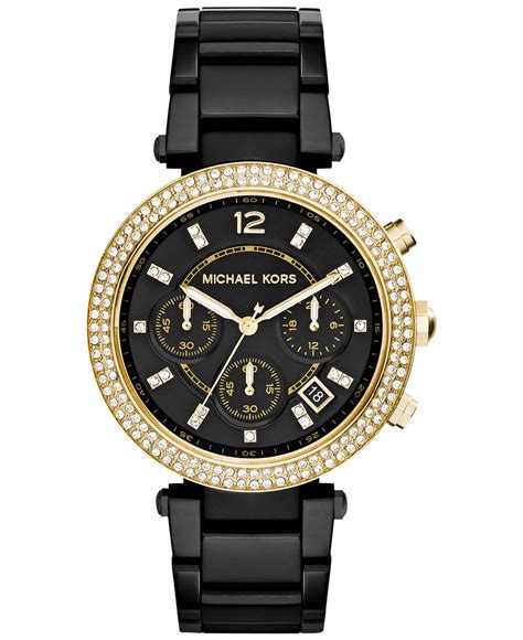 michael kors black on black watch|Michael Kors black watch women's.